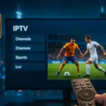 Menu de chau00eenes IPTV affichu00e9 sur une Smart TV